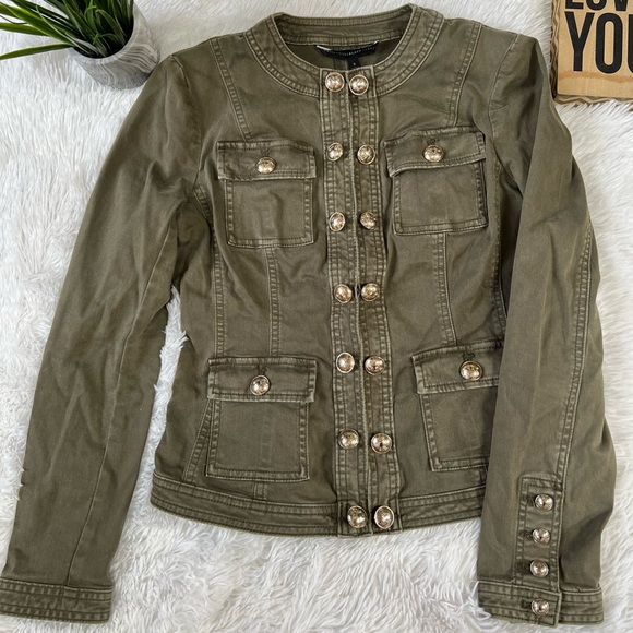 White House Black Market Distressed Military Style Utility Jacket - NWOT - Picture 2 of 11